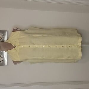 J. Jill 100% Linen Light Yellow Sleeveless Top, Size M, Excellent Condition